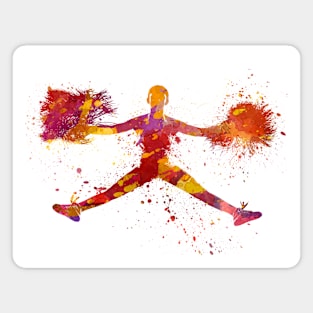 Sports cheerleader in watercolor Magnet